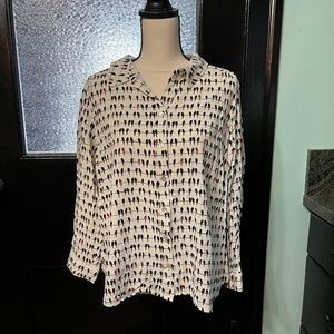 Birds on a Wire Blouse 1X